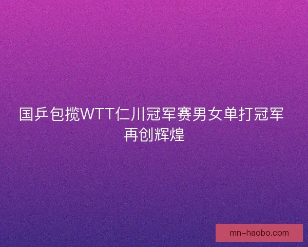 国乒包揽WTT仁川冠军赛男女单打冠军 再创辉煌